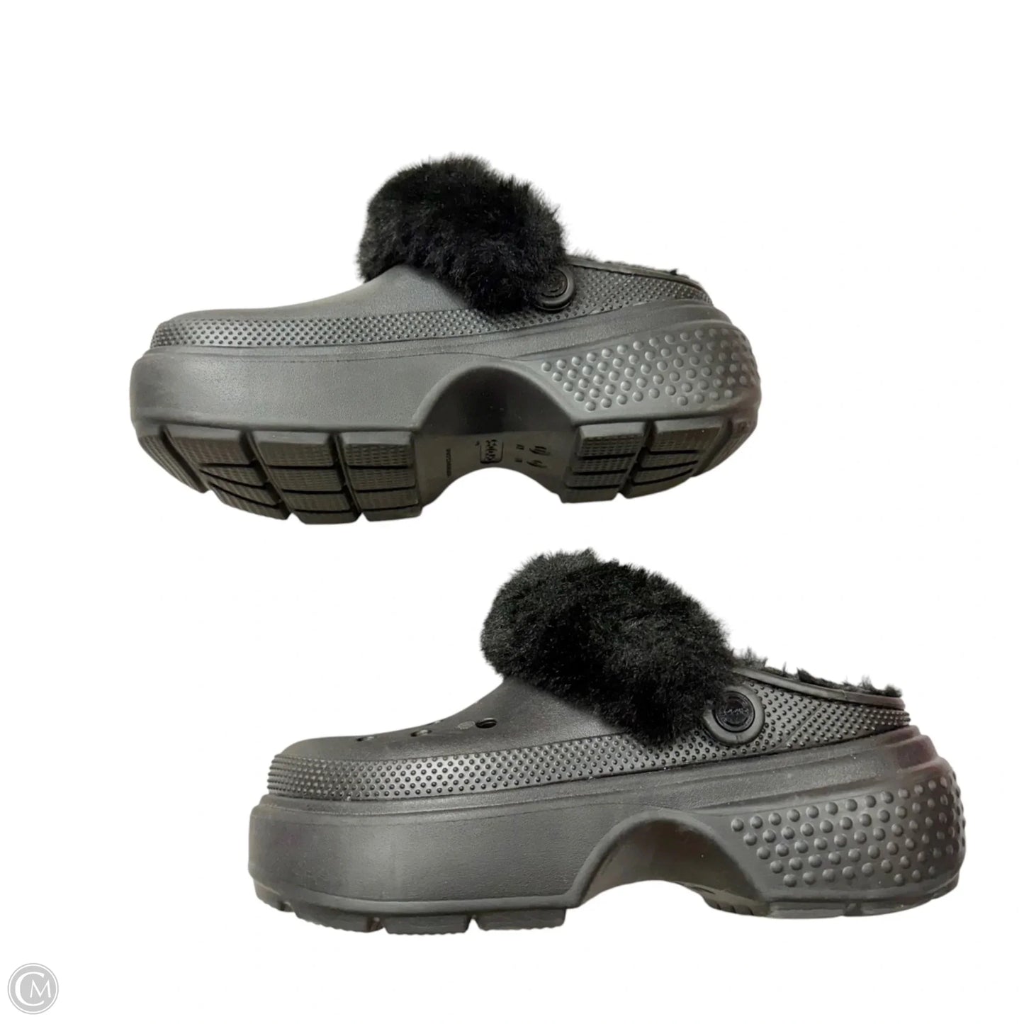 Sandals Flats By Crocs In Black, Size: 11