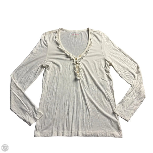 Top Long Sleeve Designer By Lilly Pulitzer In Cream, Size: L