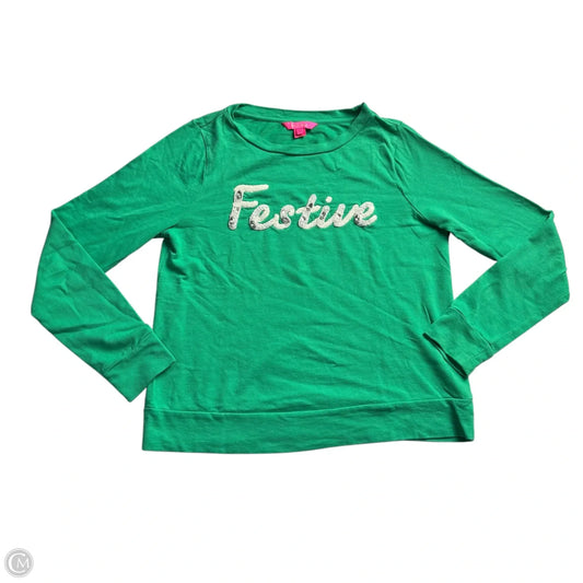 Top Long Sleeve Designer By Lilly Pulitzer In Green, Size: S
