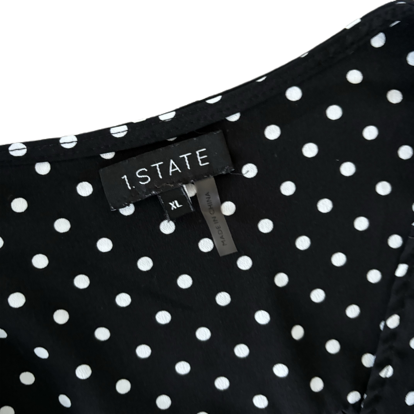 Blouse Long Sleeve By 1.state In Polkadot Pattern, Size: Xl