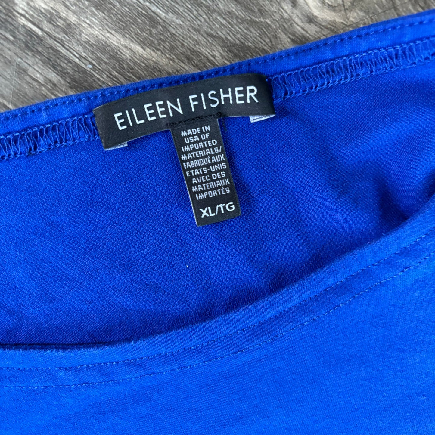 Top 3/4 Sleeve By Eileen Fisher In Blue, Size: Xl