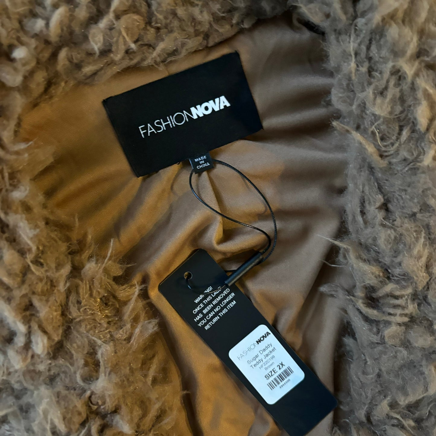 Jacket Faux Fur & Sherpa By Fashion Nova In Brown, Size: 2x