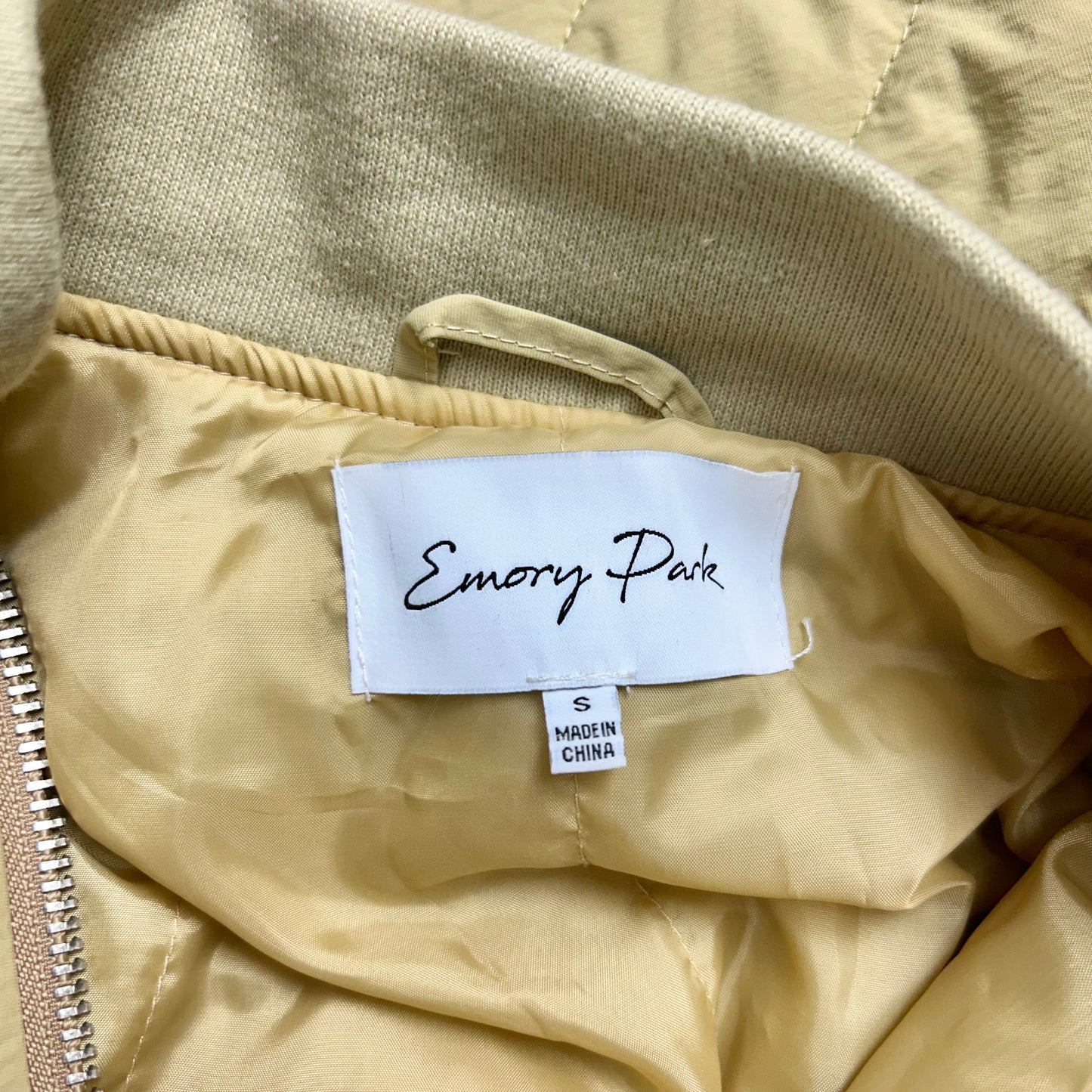 Jacket Puffer & Quilted By Emory Park In Gold, Size: S