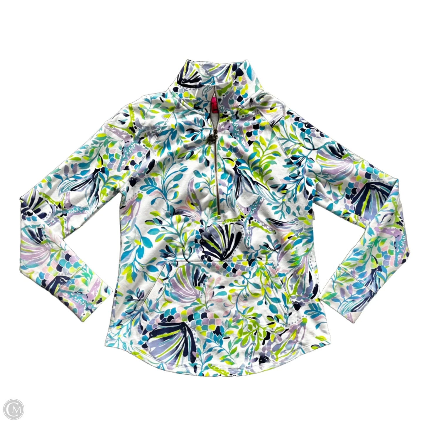 Top Long Sleeve Designer By Lilly Pulitzer In Blue & White, Size: Xs