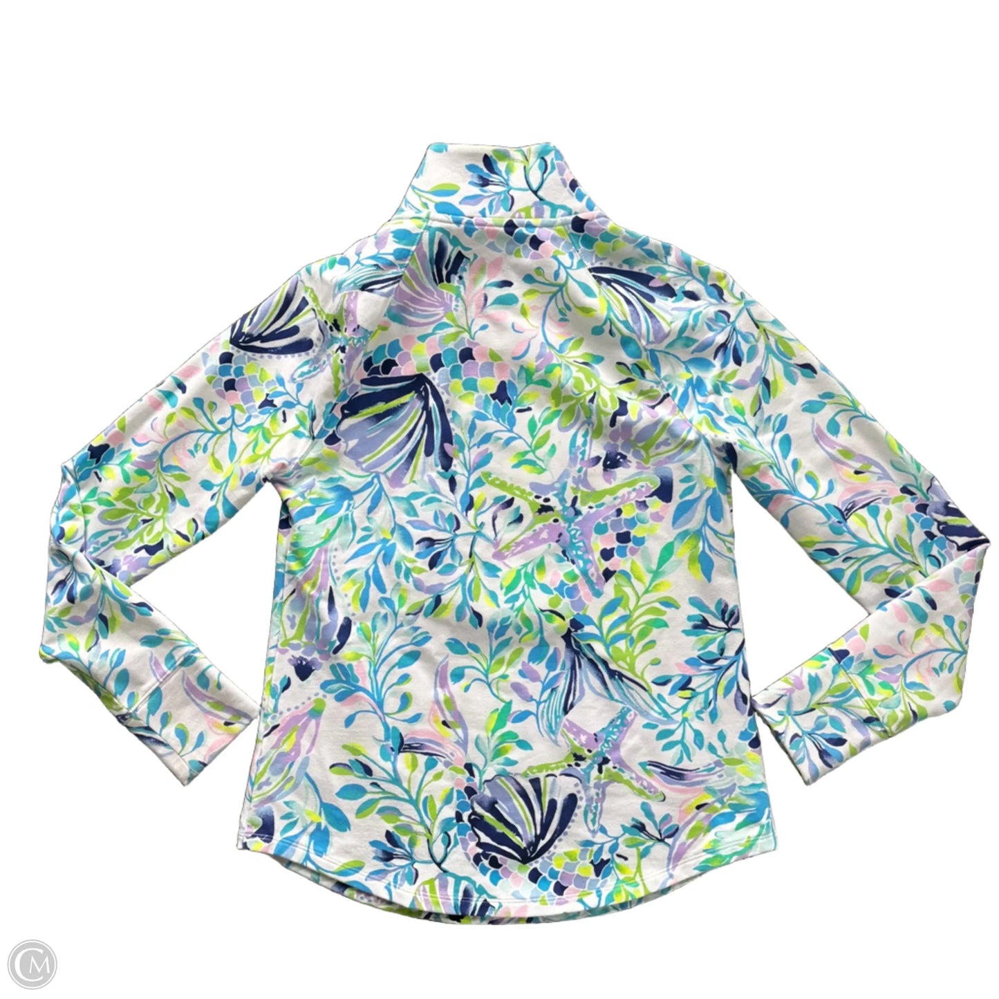 Top Long Sleeve Designer By Lilly Pulitzer In Blue & White, Size: Xs