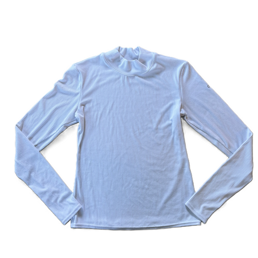 Athletic Top Long Sleeve Collar By Alo In White, Size: S