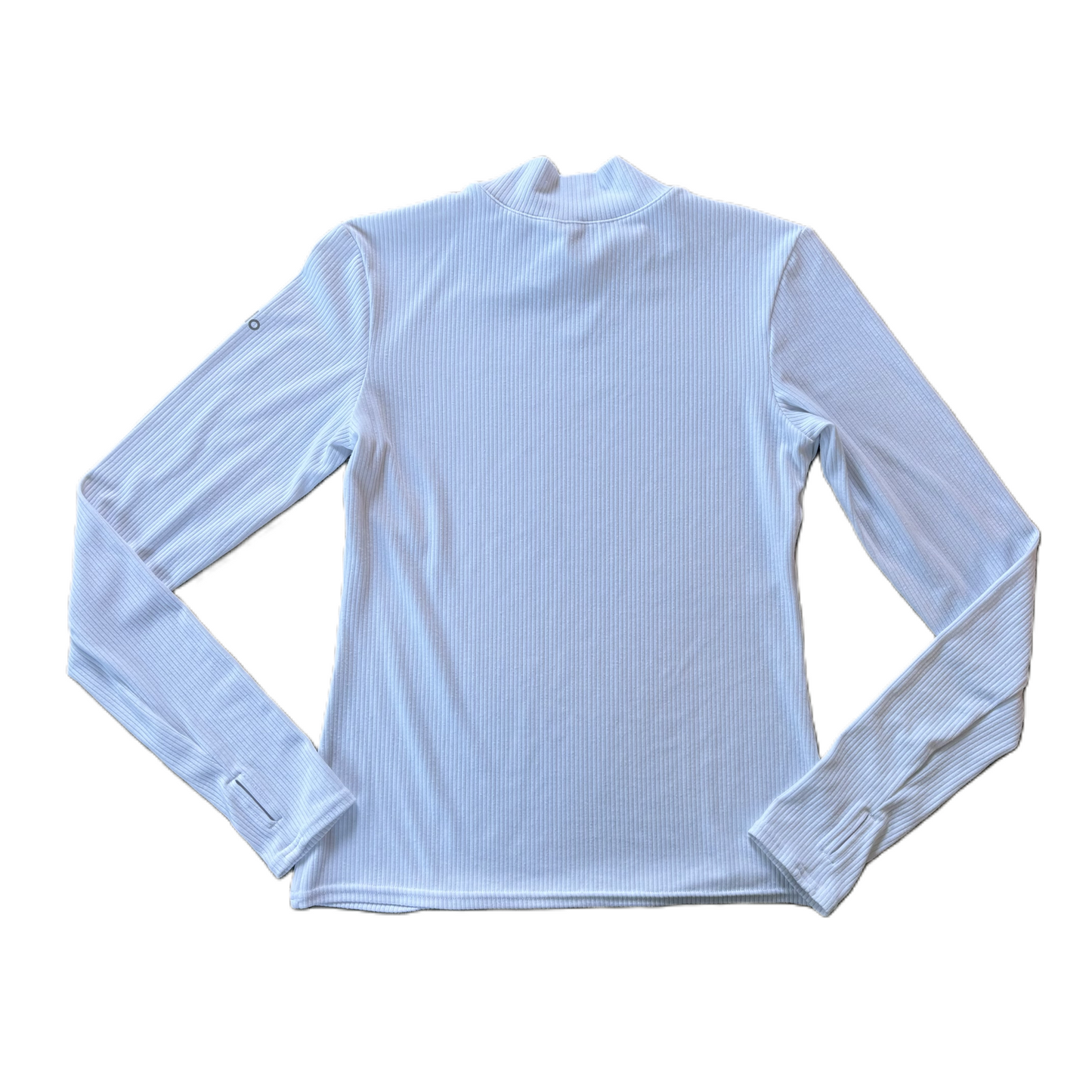 Athletic Top Long Sleeve Collar By Alo In White, Size: S