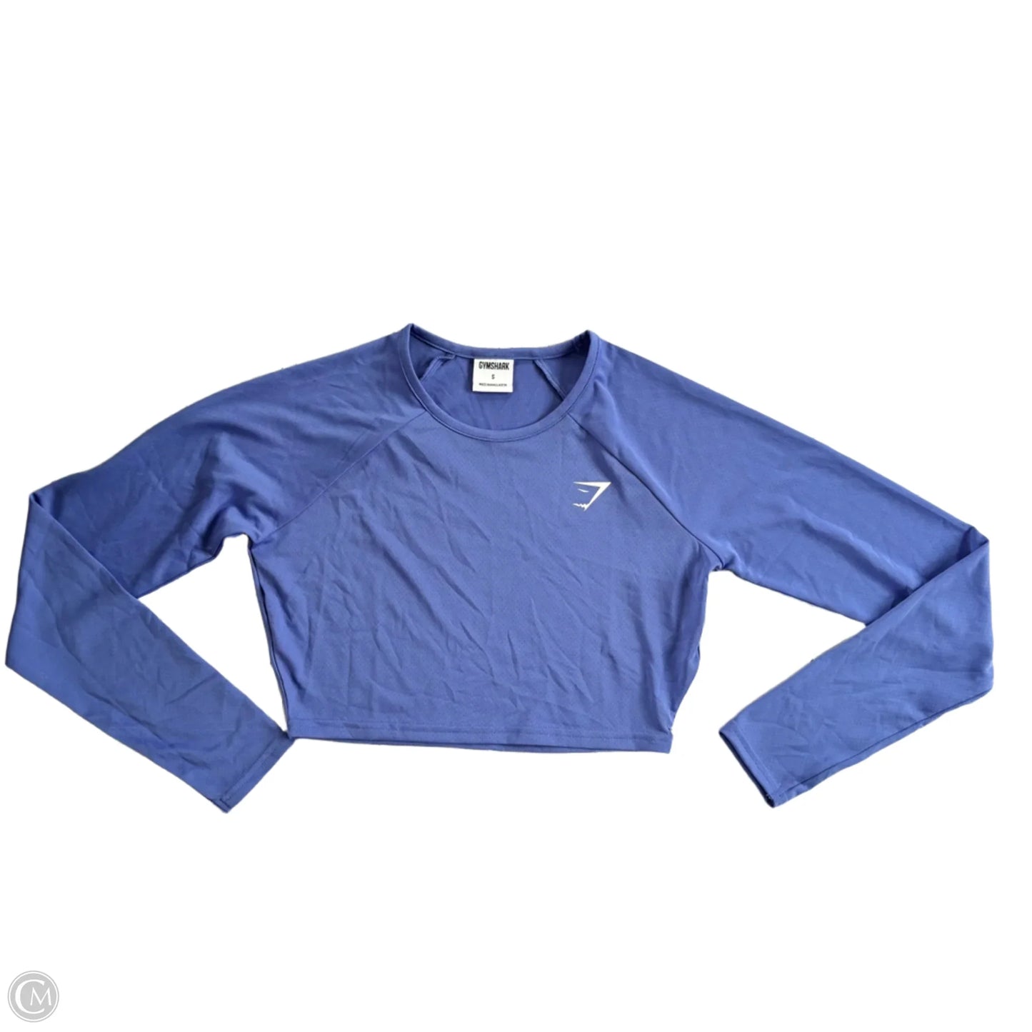 Athletic Top Long Sleeve Crewneck By Gym Shark In Blue, Size: S