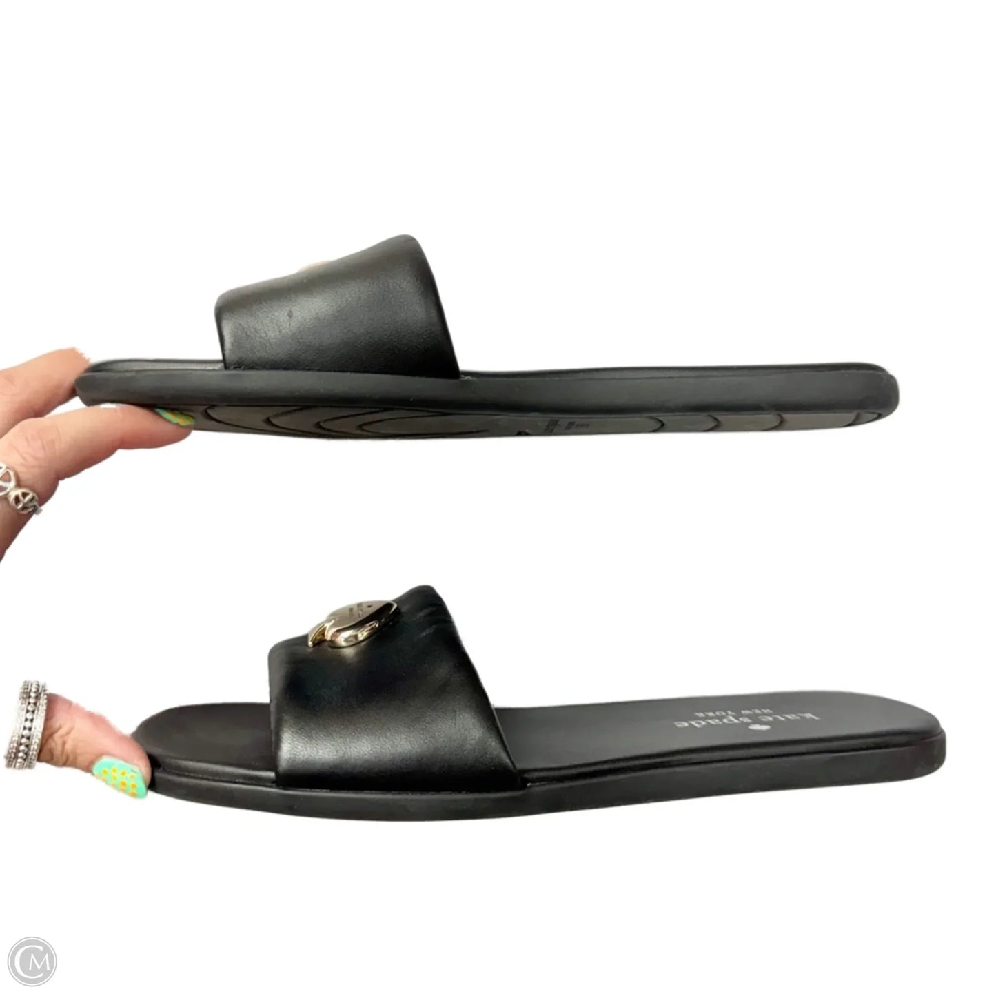 Sandals Designer By Kate Spade In Black, Size: 7.5