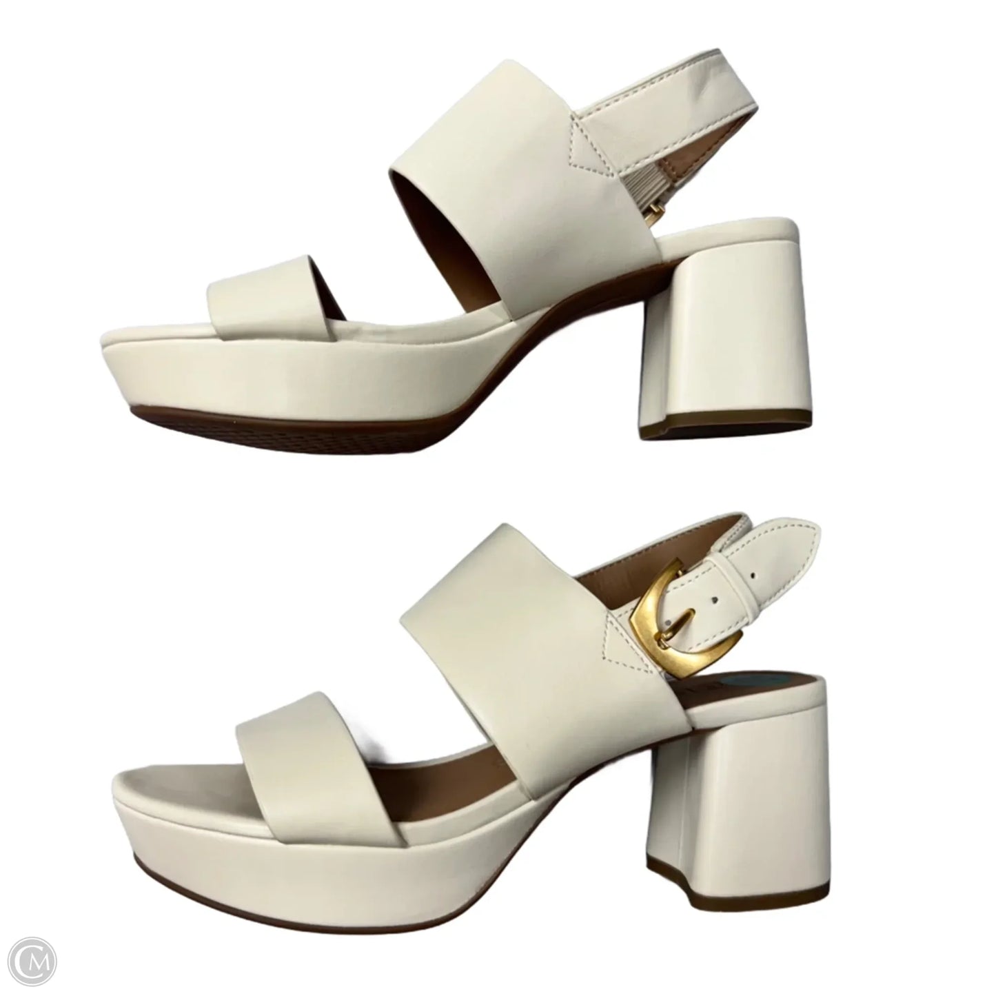 Sandals Heels Block By Aerosoles In Cream, Size: 8