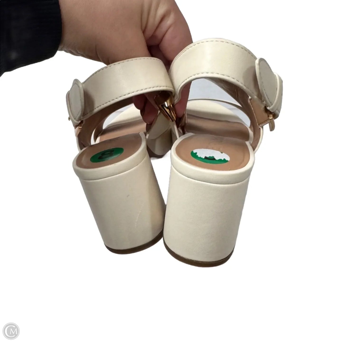 Sandals Heels Block By Aerosoles In Cream, Size: 8