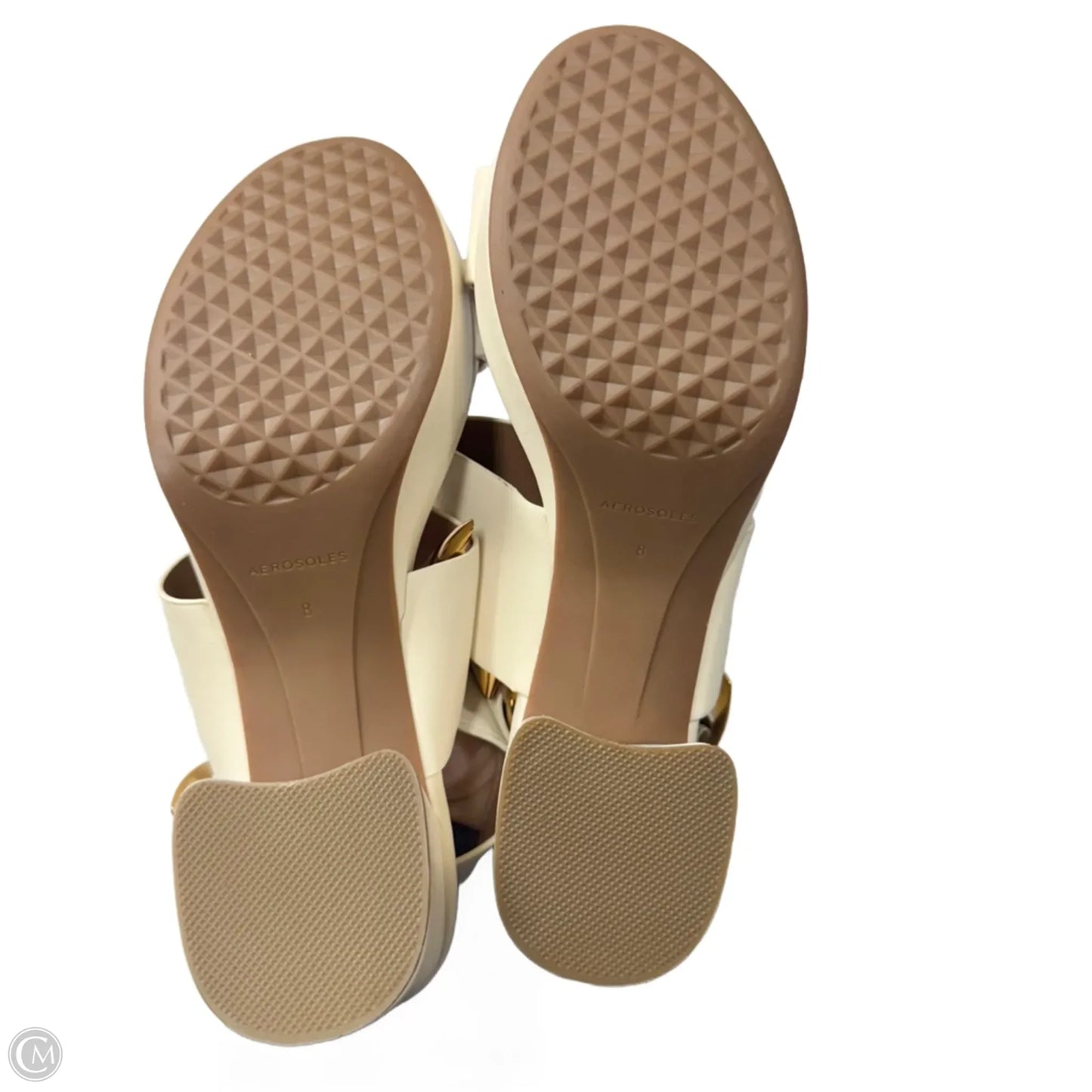 Sandals Heels Block By Aerosoles In Cream, Size: 8