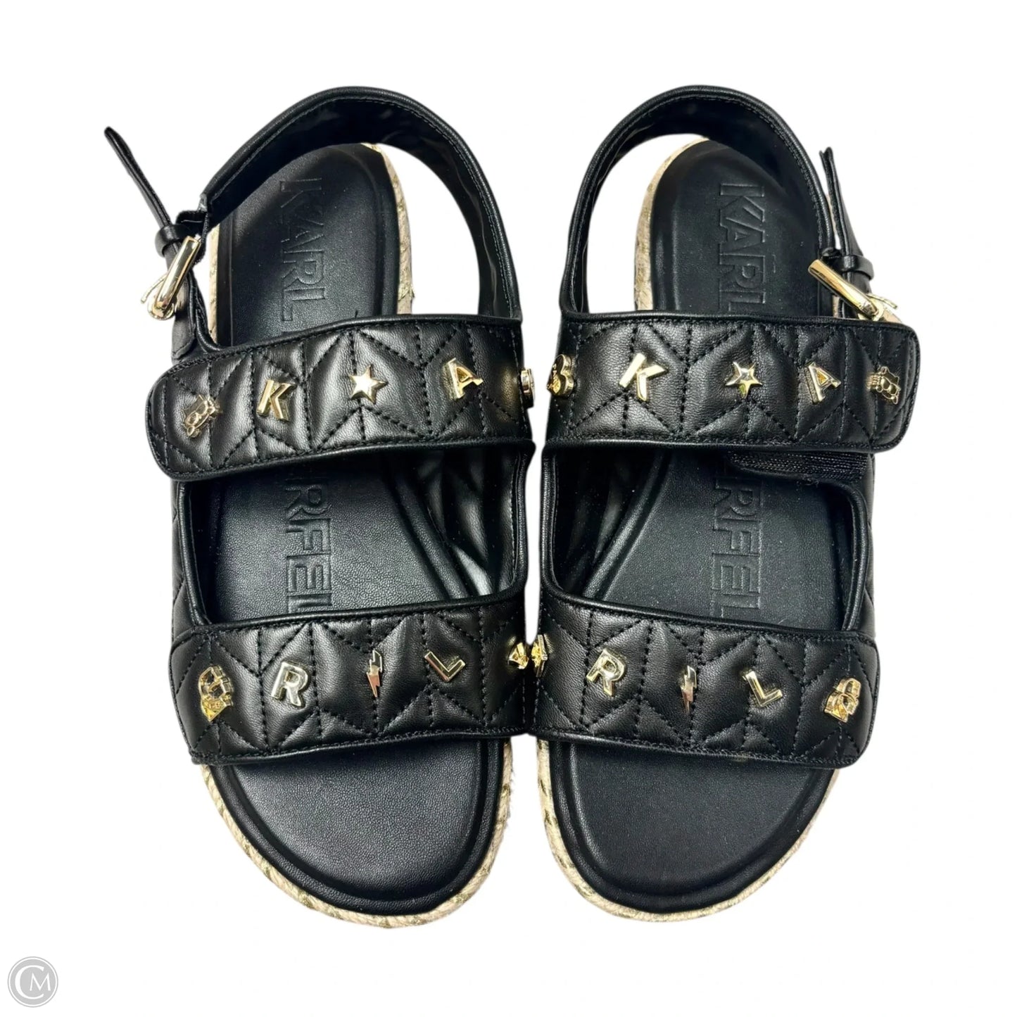 Sandals Designer By Karl Lagerfeld In Black, Size: 7.5