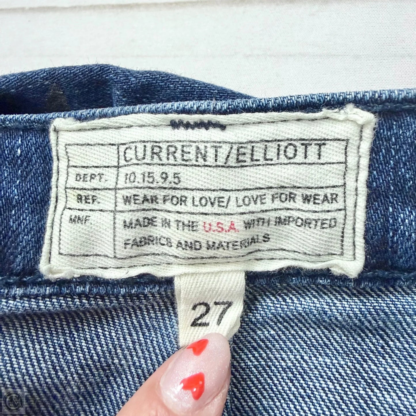 Jeans Cropped By Current/elliott In Blue Denim, Size: 4