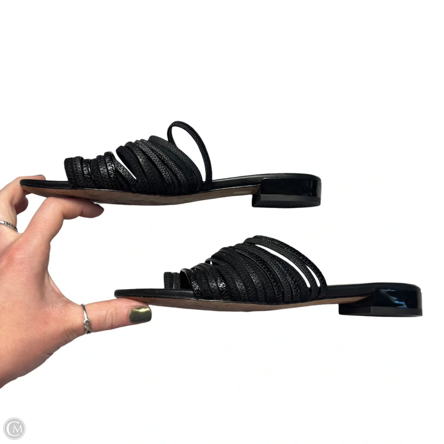 Sandals Flats By Donald Pliner In Black, Size: 6.5