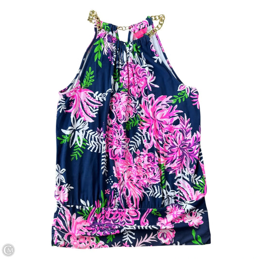 Tank Top Designer By Lilly Pulitzer In Blue & Pink, Size: S