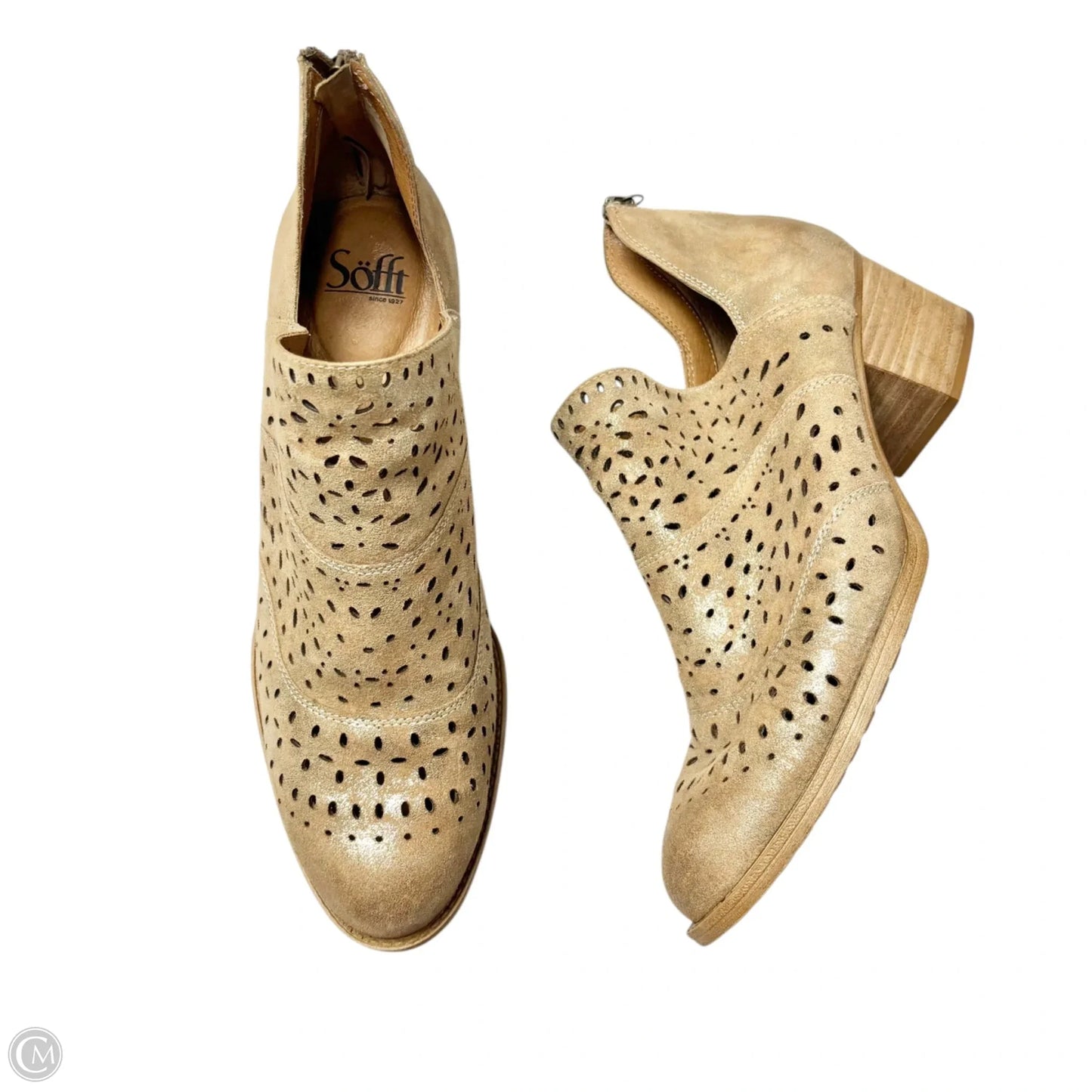 Boots Ankle Heels By Sofft In Gold, Size: 11