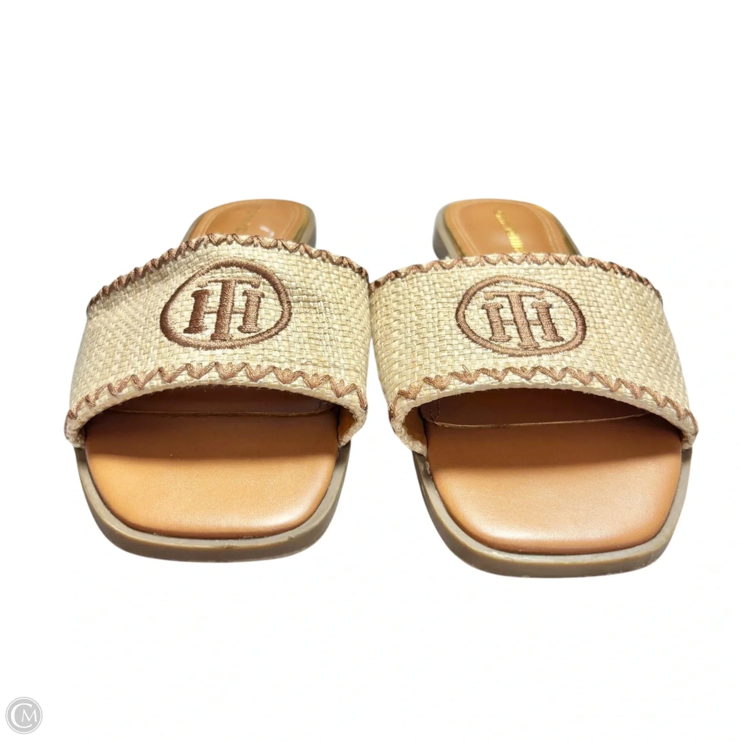 Sandals Flats By Tommy Hilfiger In Brown & Cream, Size: 8.5