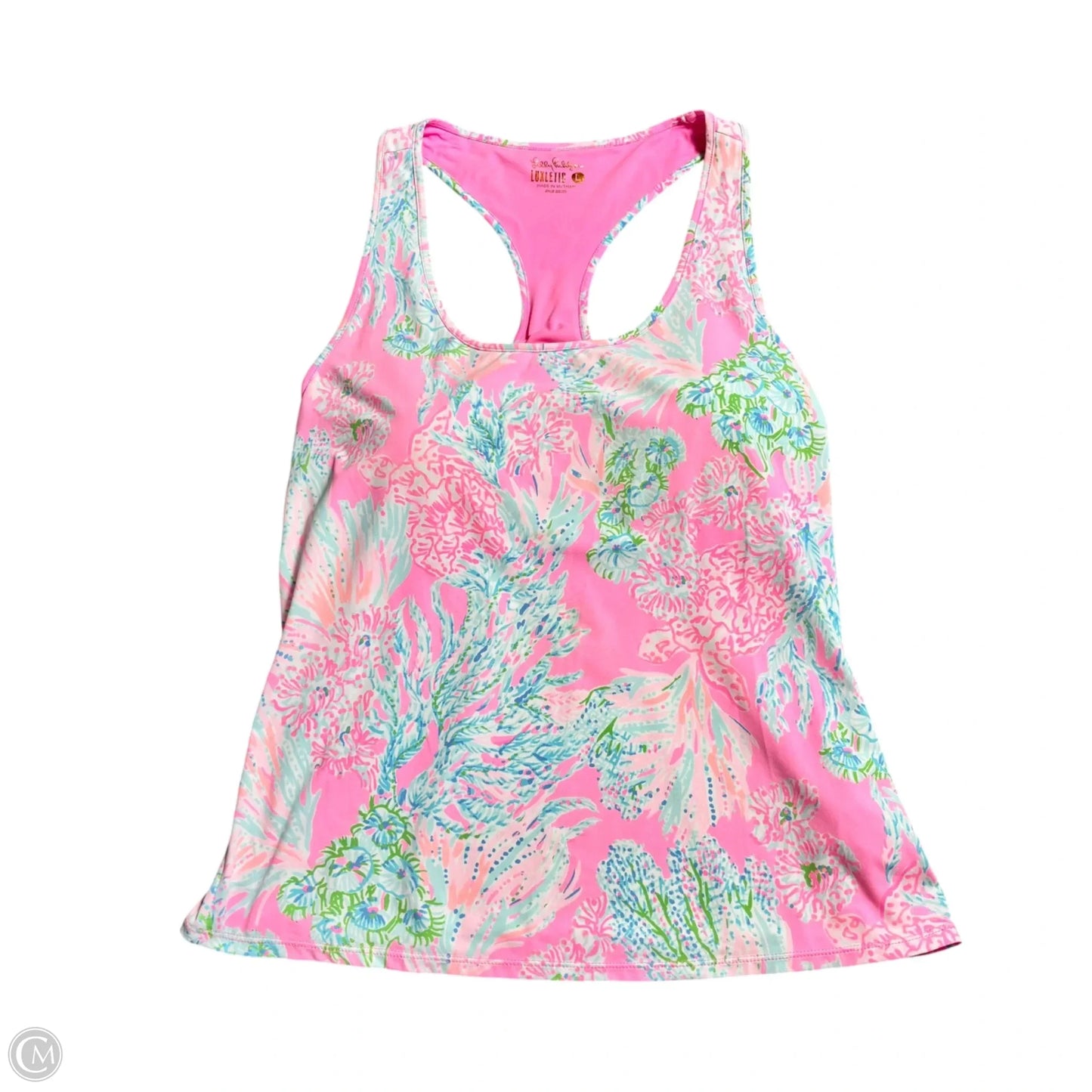 Tank Top Designer By Lilly Pulitzer In Pink & White, Size: L