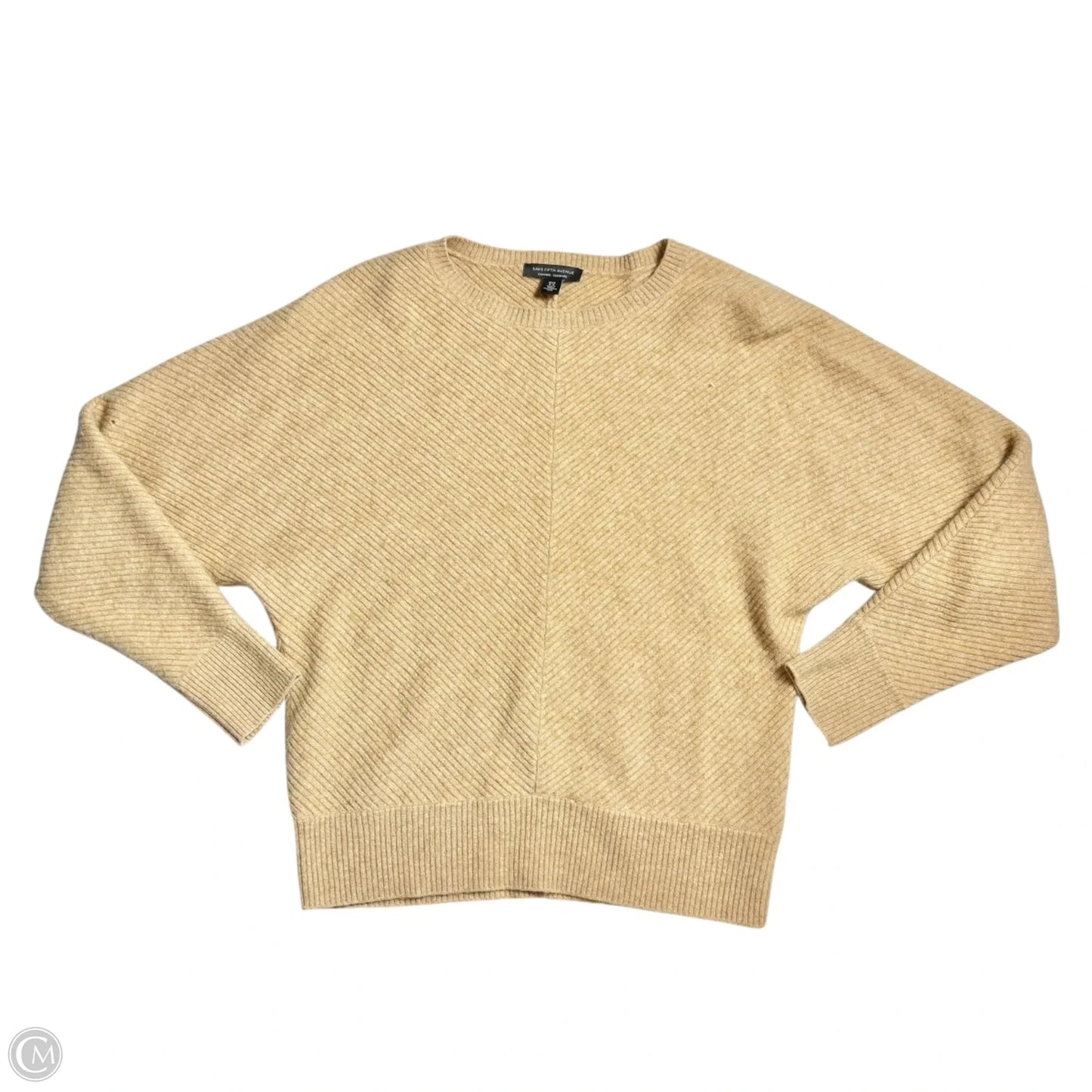 Sweater Cashmere By Saks Fifth Avenue In Tan, Size: M