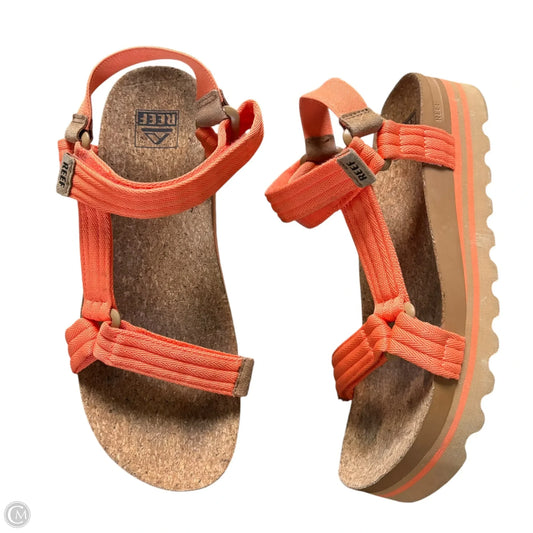 Sandals Heels Wedge By Reef In Orange, Size: 8.5