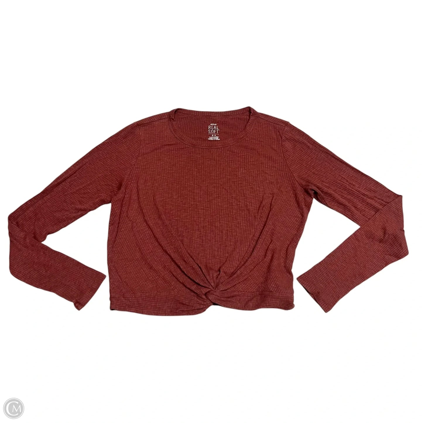 Top Long Sleeve Basic By Aerie In Brown, Size: M