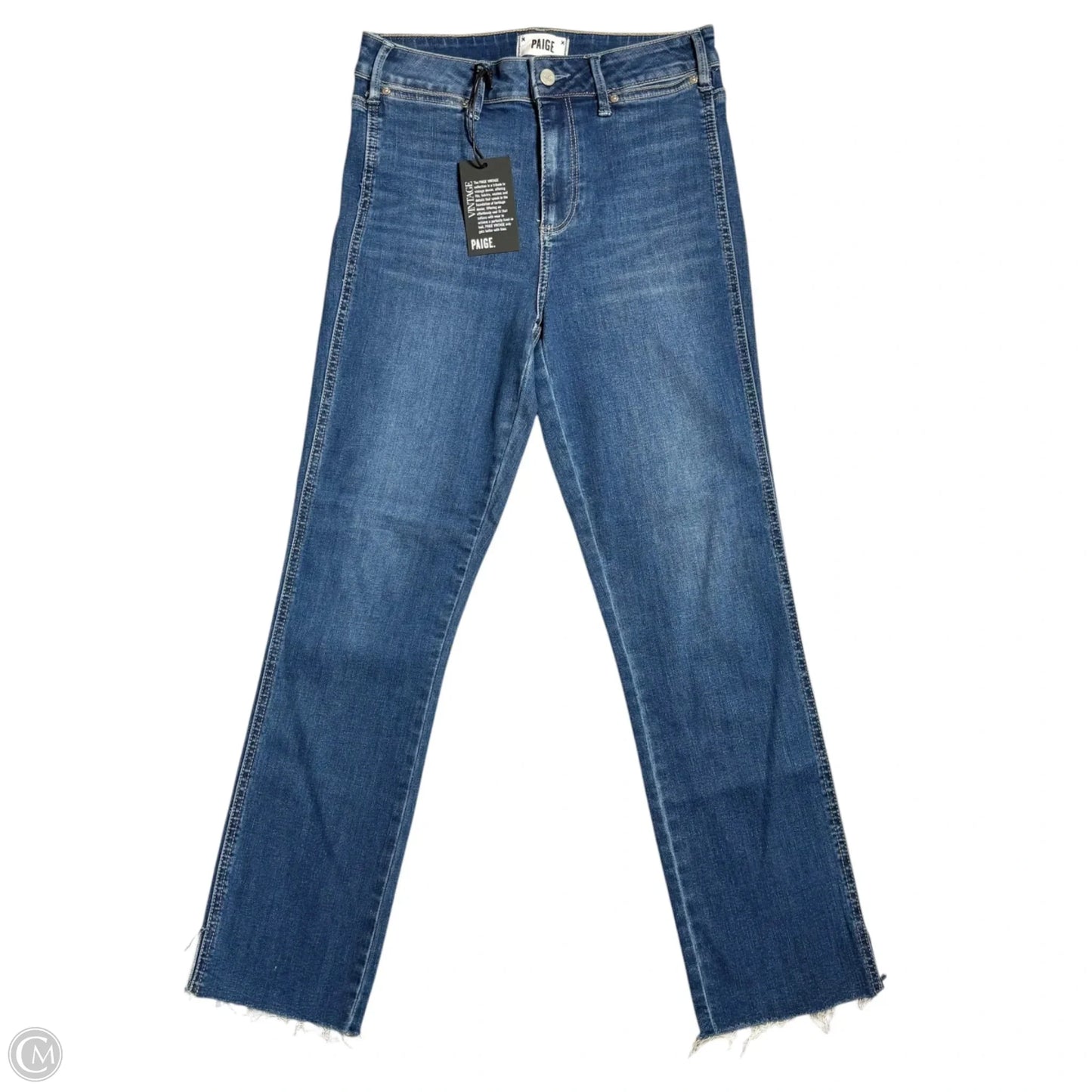 Jeans Straight By Paige In Blue Denim, Size: 4