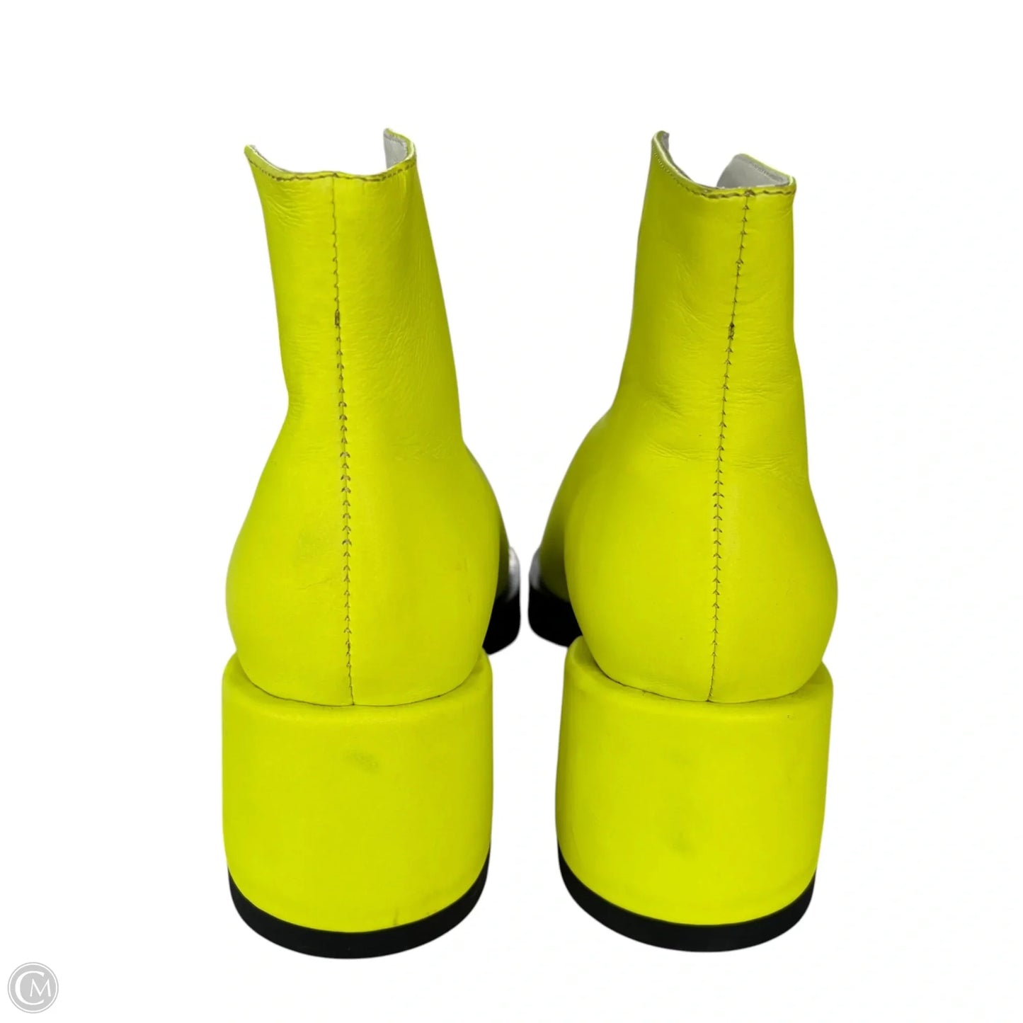 Boots Ankle Heels In Yellow, Size: 5.5