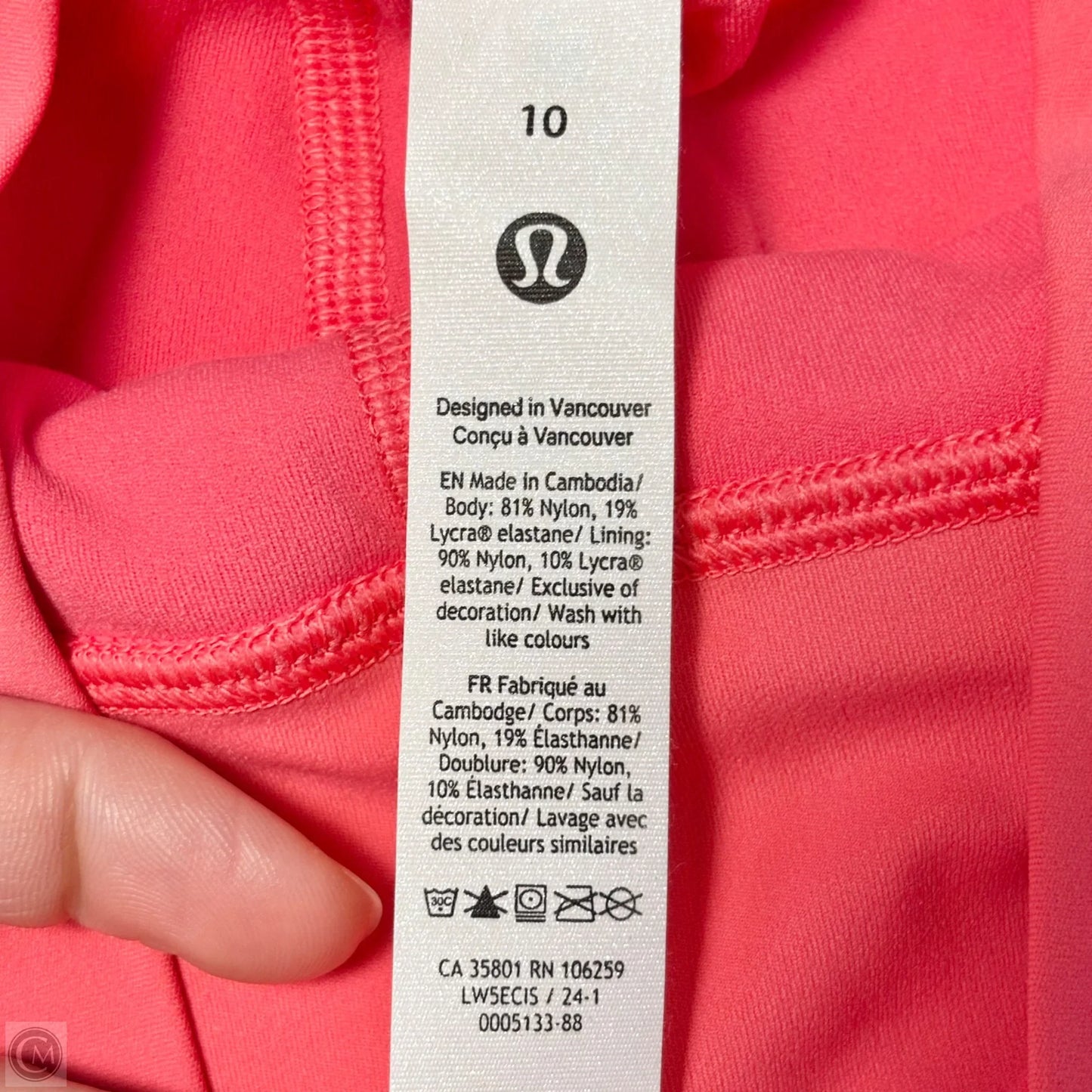 Athletic Leggings By Lululemon In Pink, Size: M