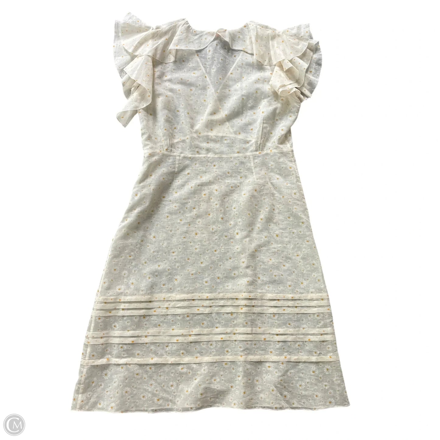 Dress Designer By Tory Burch In Cream & Yellow, Size: L