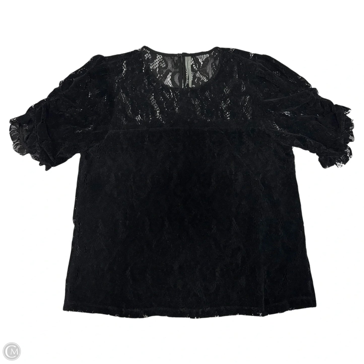 Top Short Sleeve By Anthropologie In Black, Size: S