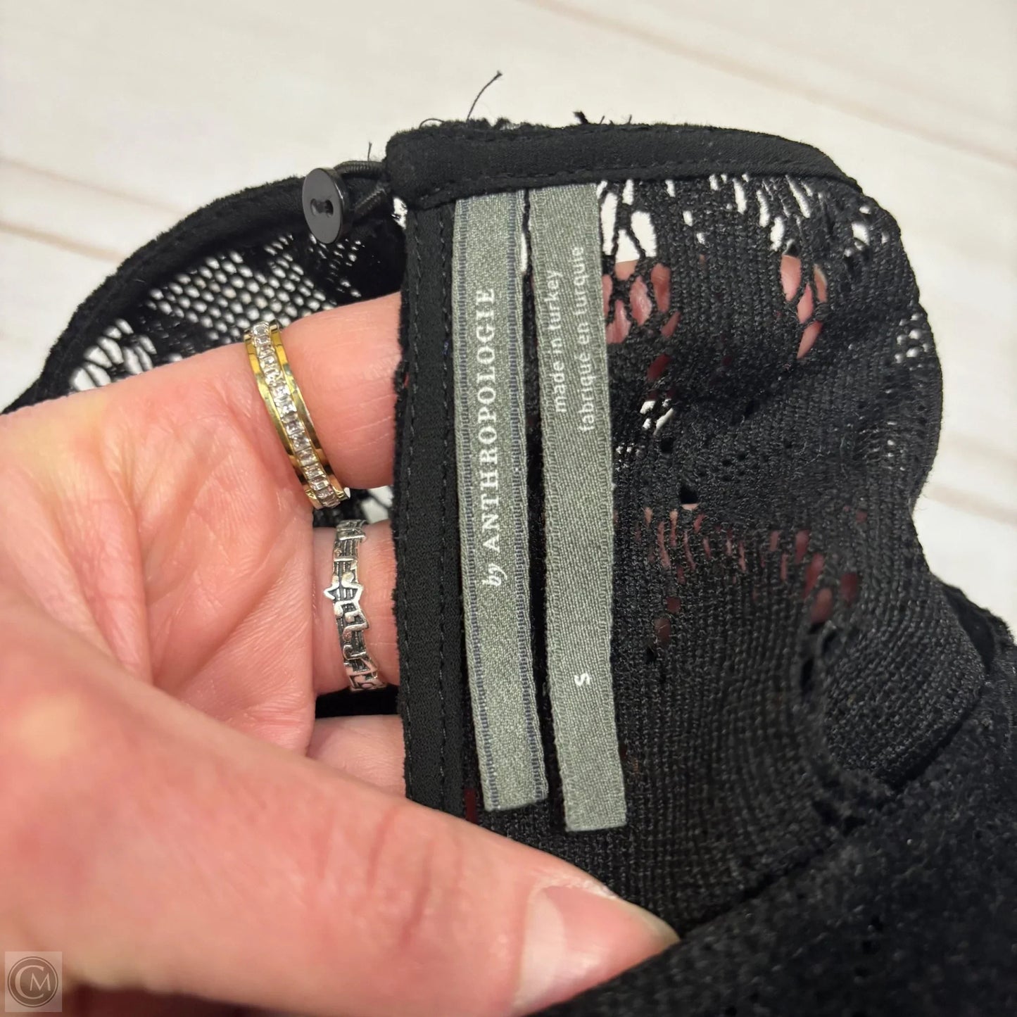 Top Short Sleeve By Anthropologie In Black, Size: S