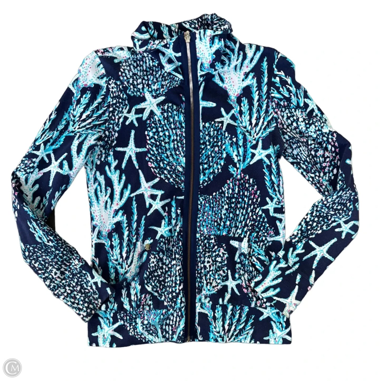Jacket Designer By Lilly Pulitzer In Blue & White, Size: Xs