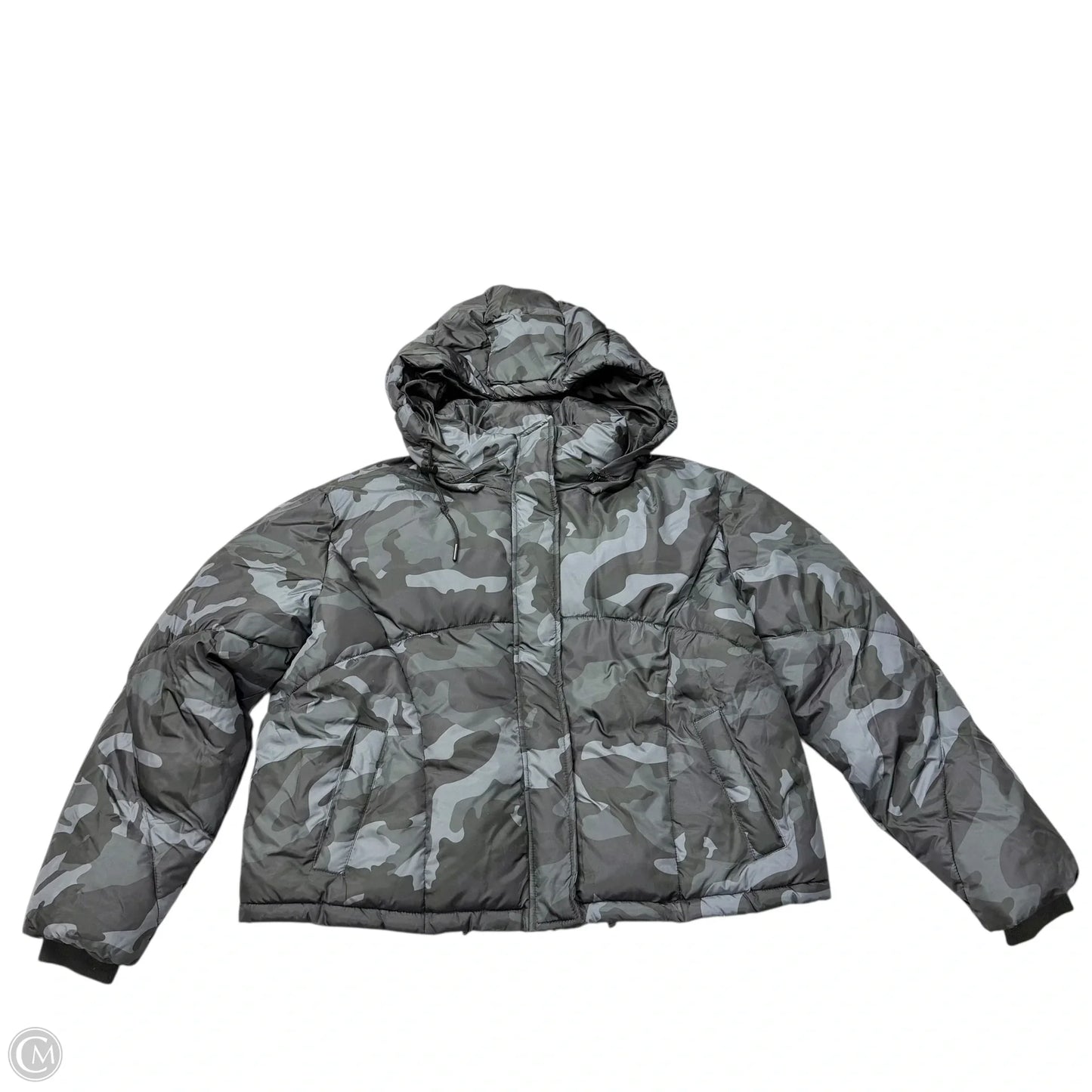 Coat Puffer & Quilted By Sebby In Camouflage Print, Size: Xl