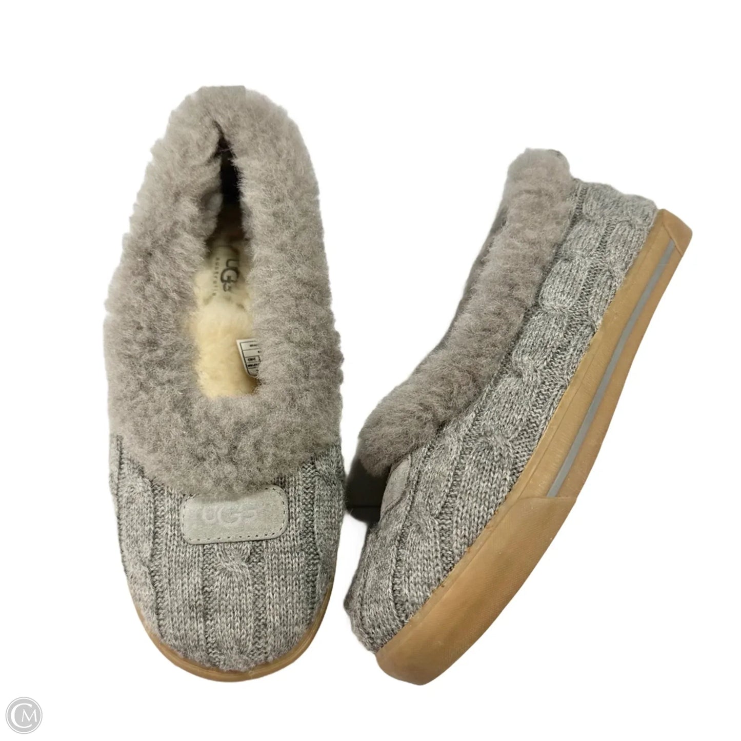 Slippers Designer By Ugg In Grey, Size: 7