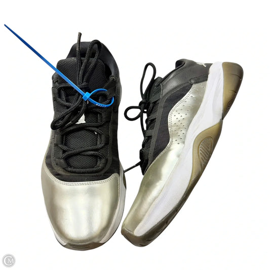 Shoes Luxury Designer By Jordan In Black & Silver, Size: 9