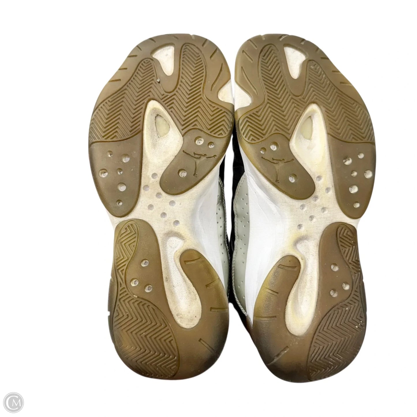 Shoes Luxury Designer By Jordan In Black & Silver, Size: 9