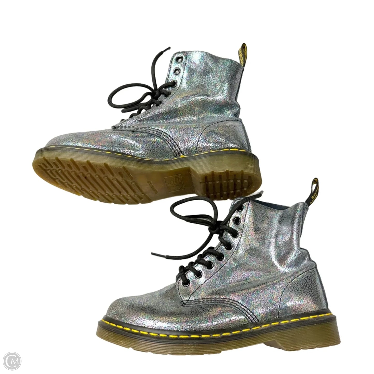 Boots Combat By Dr Martens In Silver, Size: 8