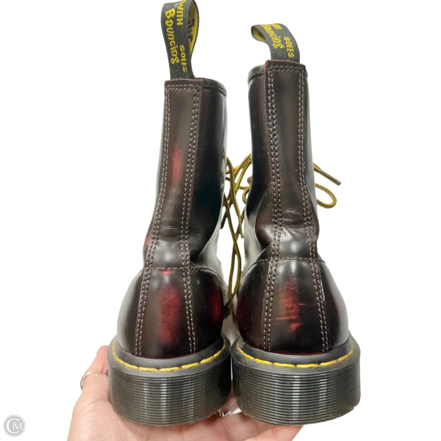 Boots Combat By Dr Martens In Black & Red, Size: 10