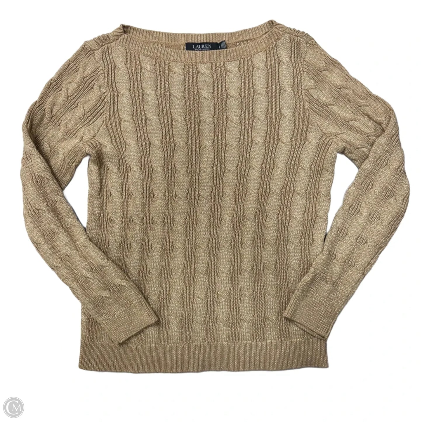 Sweater By Lauren By Ralph Lauren In Gold, Size: L