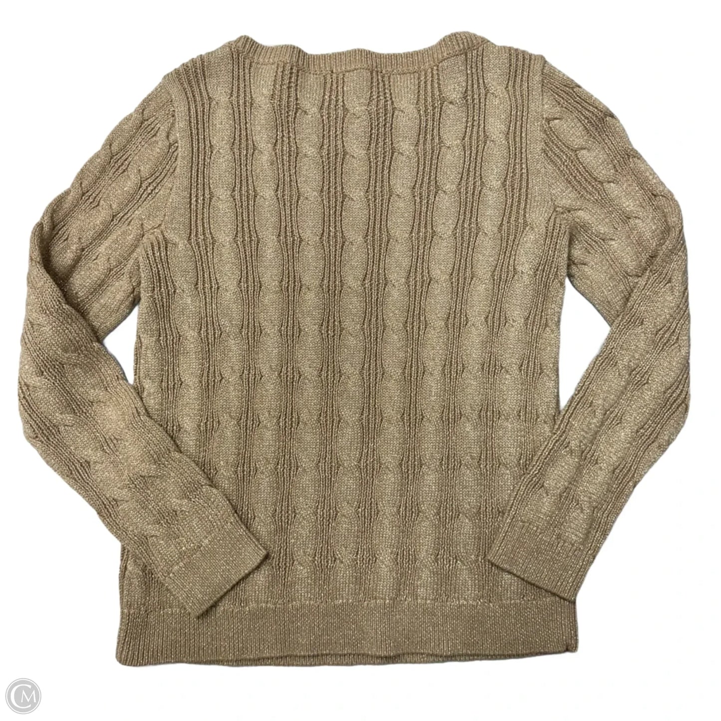Sweater By Lauren By Ralph Lauren In Gold, Size: L