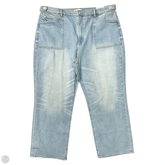 Jeans Straight By Loft In Blue Denim, Size: 18