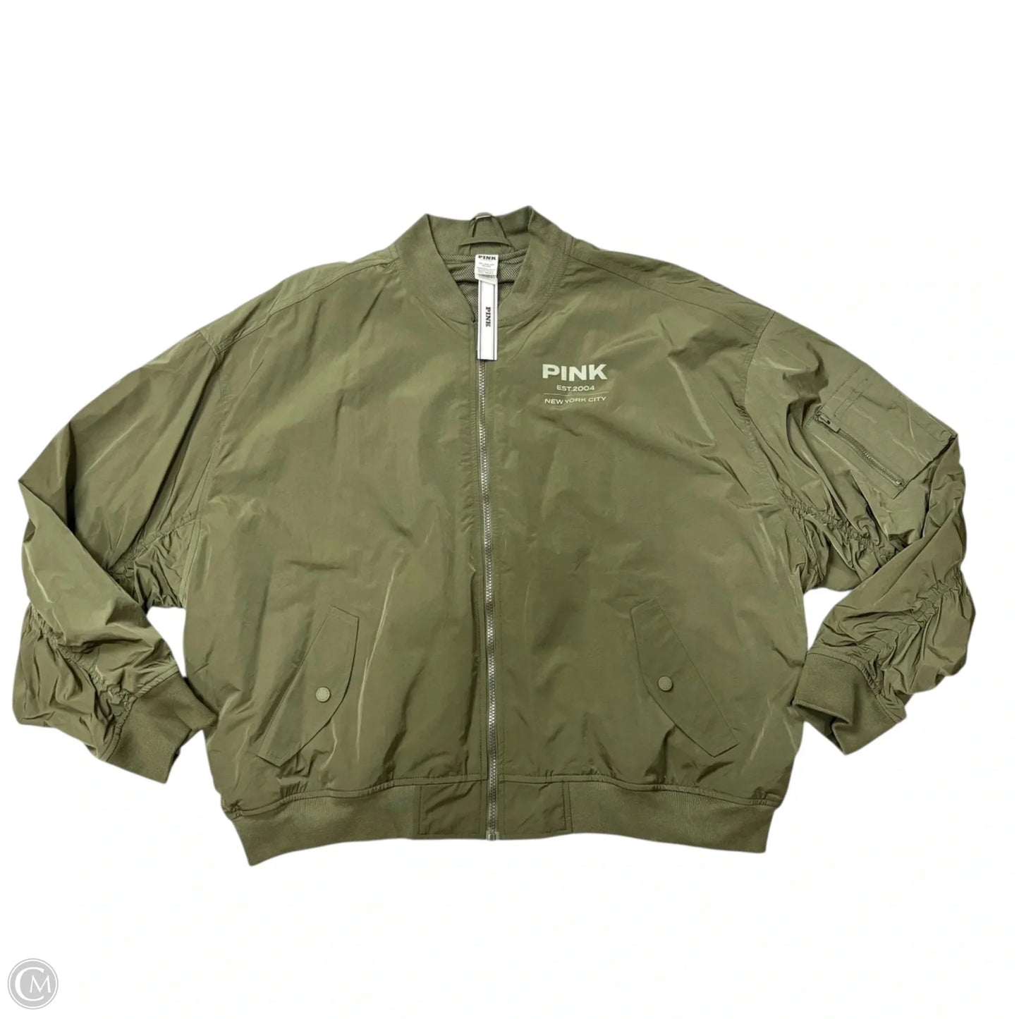 Jacket Puffer & Quilted By Pink In Green, Size: Xxl