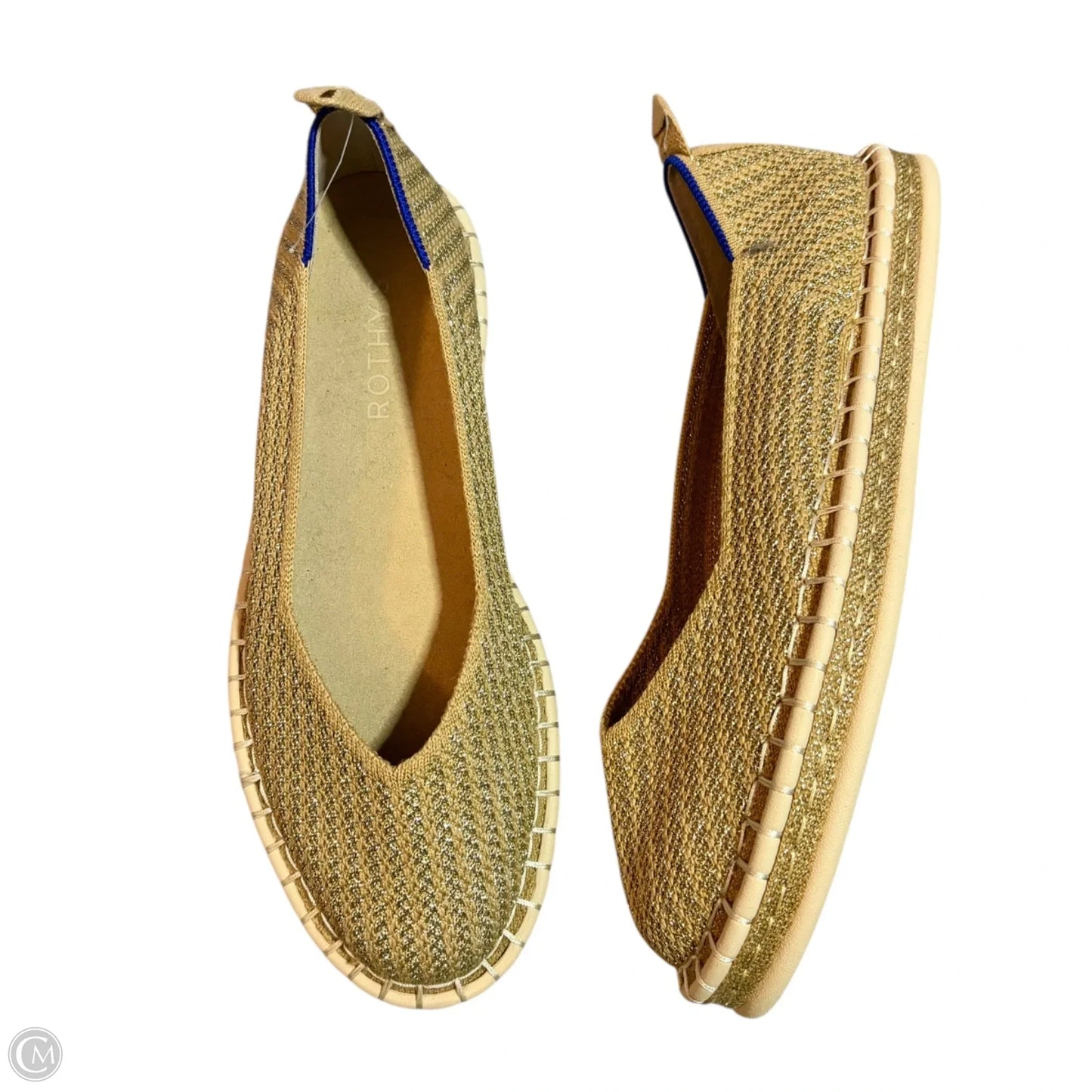 Shoes Flats By Rothys In Silver & Tan, Size: 7.5