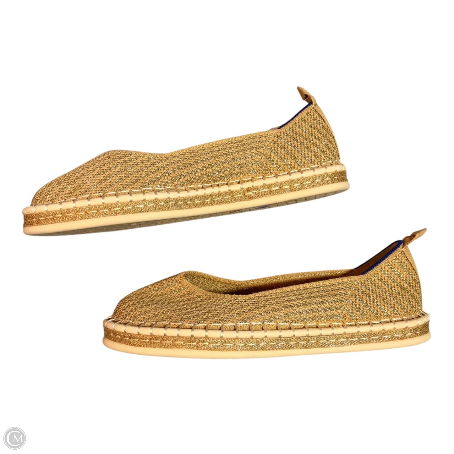 Shoes Flats By Rothys In Silver & Tan, Size: 7.5