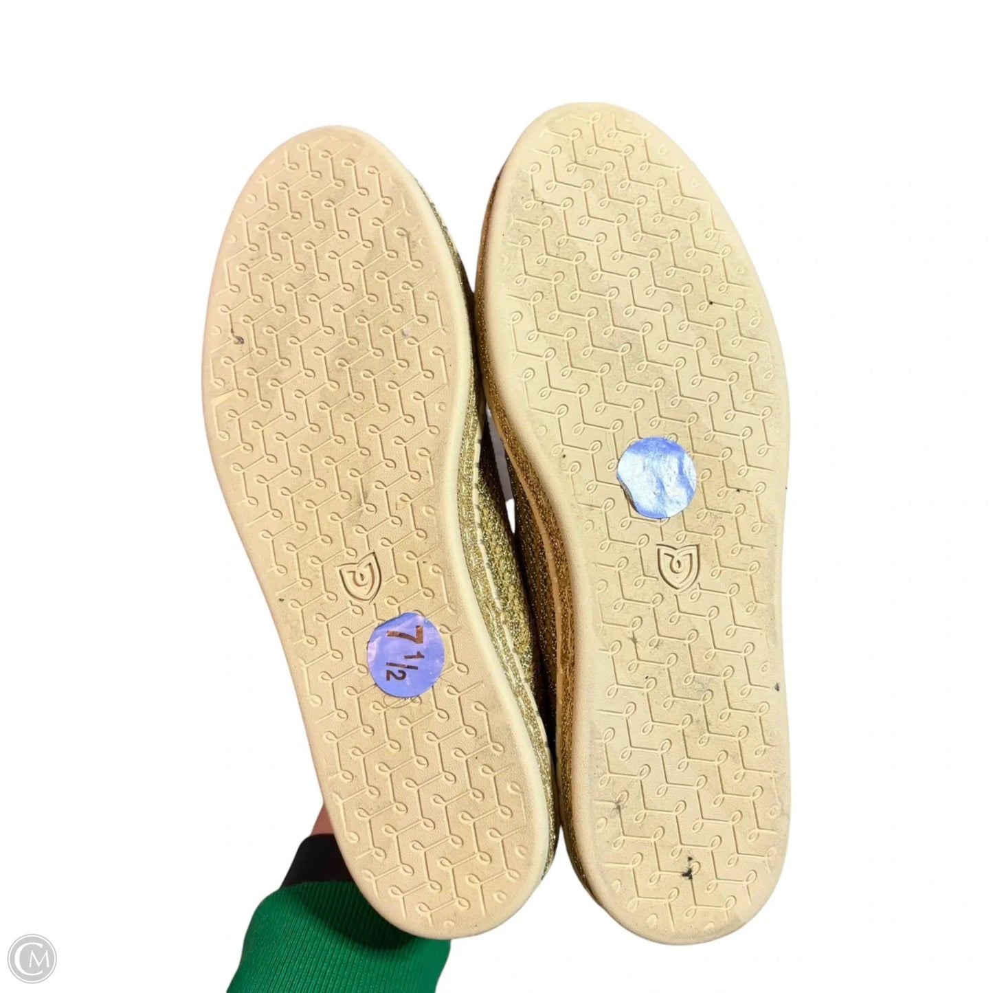 Shoes Flats By Rothys In Silver & Tan, Size: 7.5