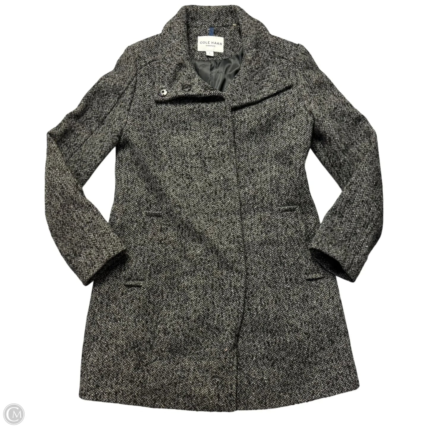 Coat Wool By Cole-haan In Grey, Size: Xs