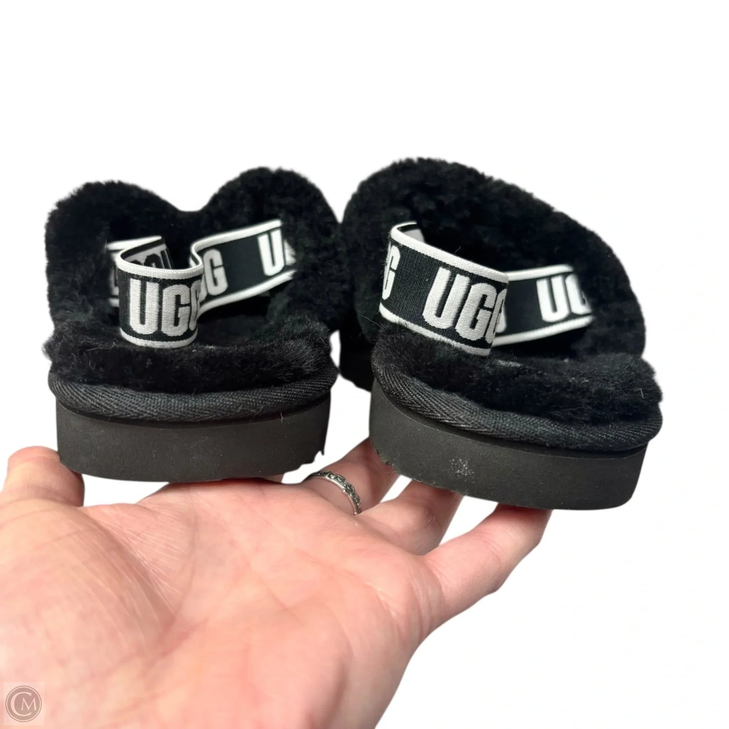 Slippers Designer By Ugg In Black, Size: 6
