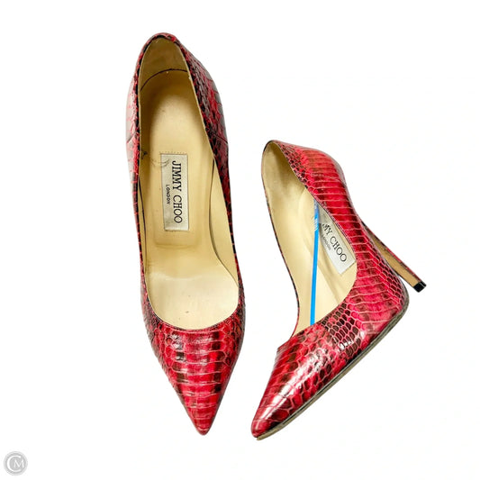 Shoes Luxury Designer By Jimmy Choo In Red, Size: 6