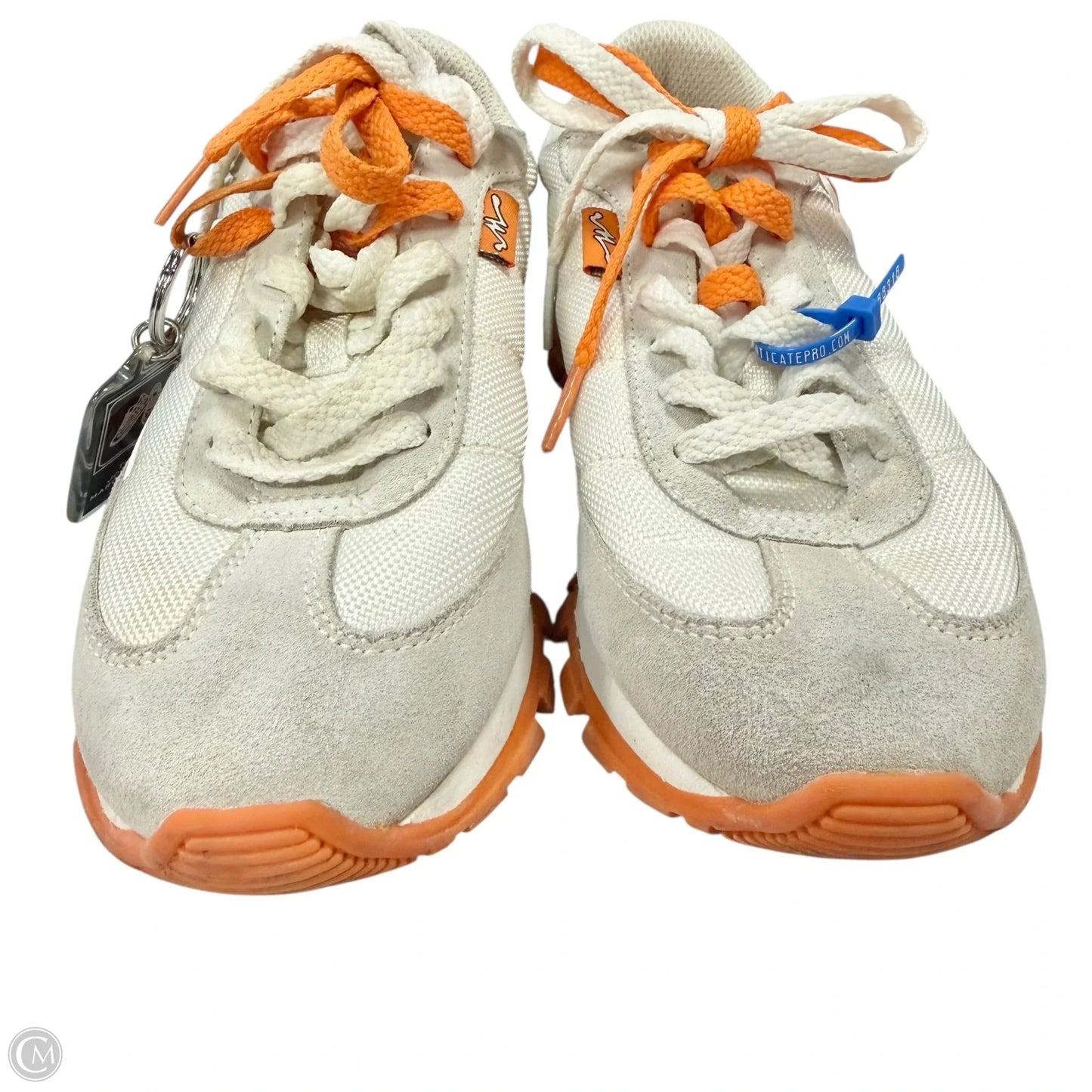 Shoes Luxury Designer By Marc Jacobs In Orange & White, Size: 5.5